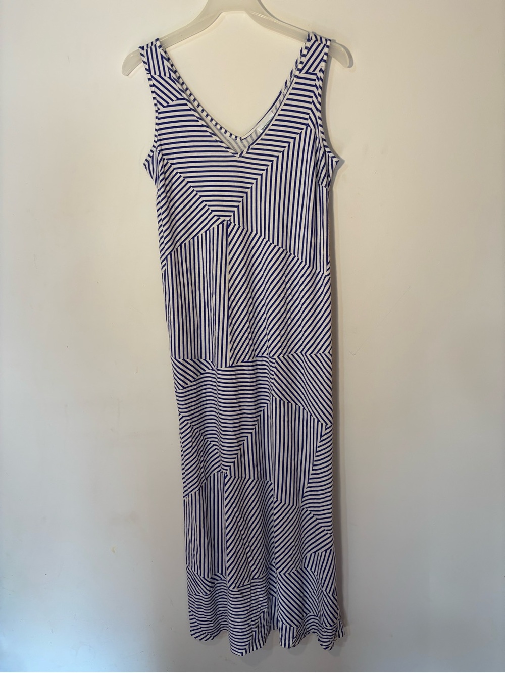 Motherhood Navy & White Geometric Stripe Maxi Dress